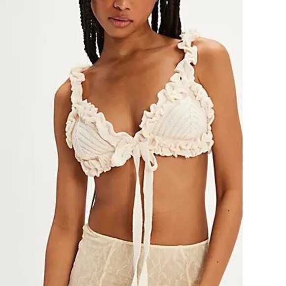 NWOT FOR LOVE & LEMONS REY KNIT CREAM COLOR BRALETTE SIZE S - Picture 2 of 9